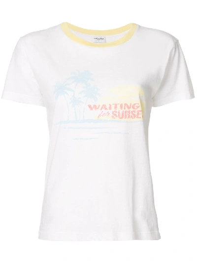 Shop Saint Laurent Waiting For Sunset T-shirt In White
