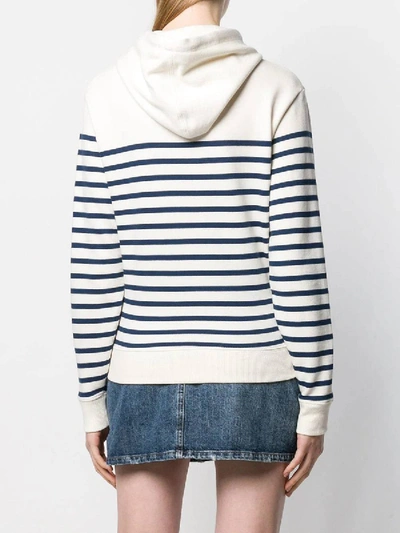 Shop Saint Laurent Horizontal Striped Hoodie