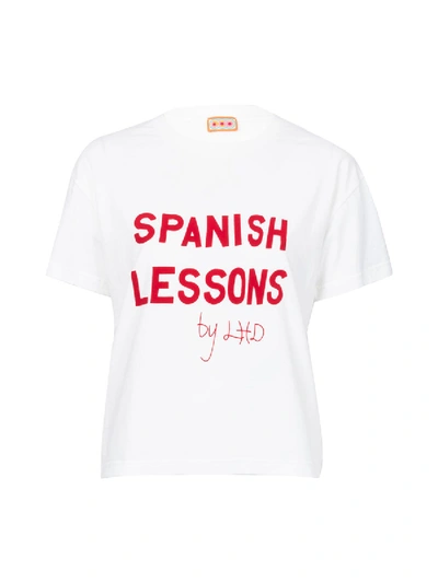 Shop Lhd White Spanish Lessons Tee White