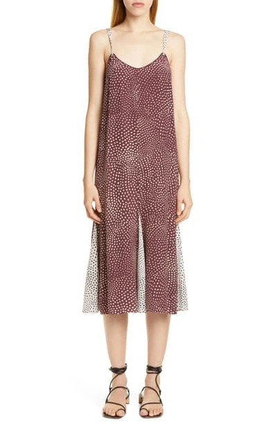 Shop Rag & Bone Dirdre Dot Print Midi Dress In Wine Multi