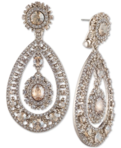 Shop Marchesa Crystal Filigree Chandelier Earrings In Gold