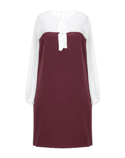 Shop Atos Lombardini Short Dress In Maroon