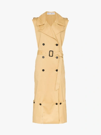 Shop Jw Anderson Sleeveless Trench Coat In Neutrals