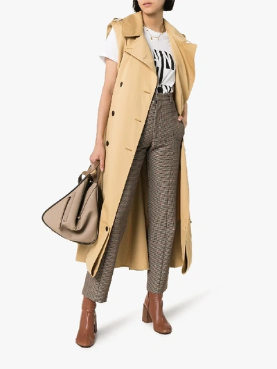 Shop Jw Anderson Sleeveless Trench Coat In Neutrals