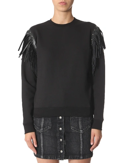 Shop Saint Laurent Sweatshirt Neck In Nero