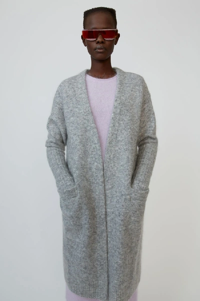 Shop Acne Studios Raya Mohair Cold Grey Melange In Mohair-blend Cardigan