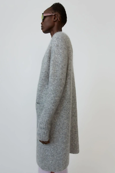 Shop Acne Studios Raya Mohair Cold Grey Melange In Mohair-blend Cardigan