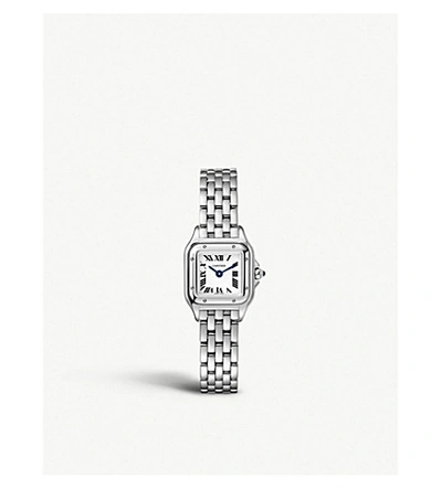 Shop Cartier Womens Steel Crwspn0019 Panthère De Mini Stainless-steel Quartz Watch