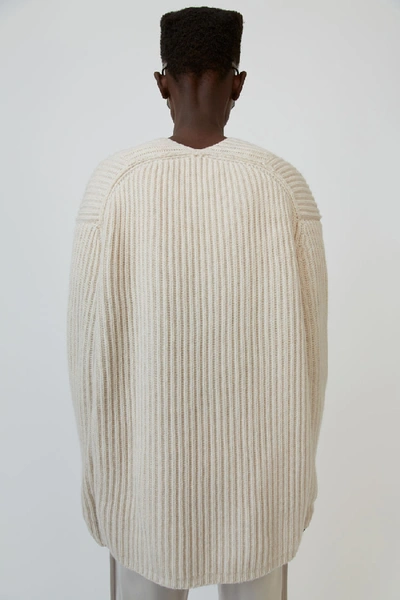 Shop Acne Studios Rib-knit Sweater Off White