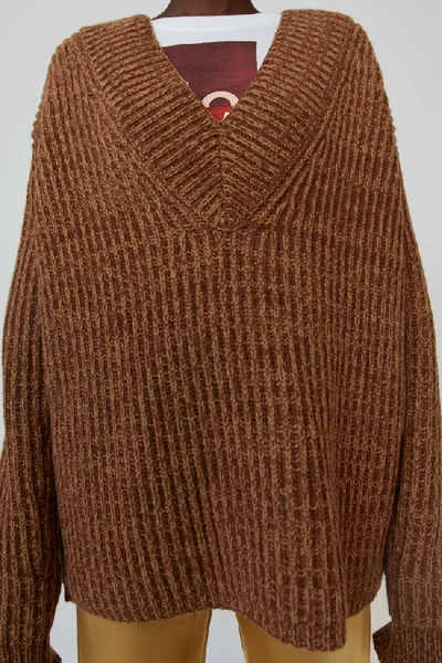 Shop Acne Studios Rib-knit Sweater Beige/camel