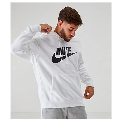 Shop Nike Sportswear Club Fleece Hoodie In White/white/black