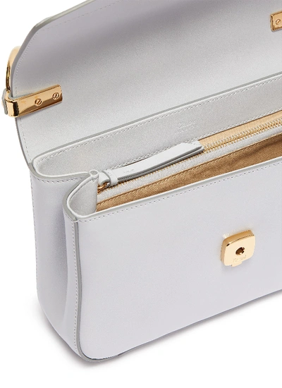 Shop Chloé ' C' Suede Panel Small Leather Bag In Light Cloud
