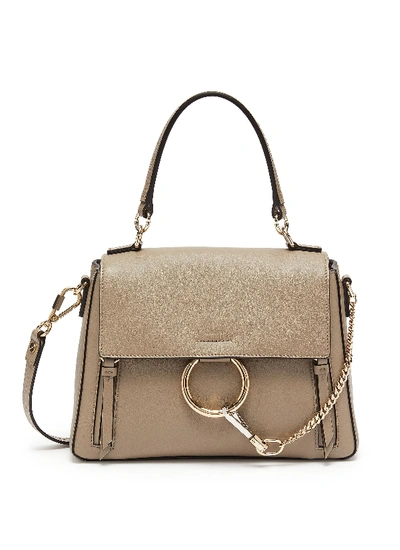 Shop Chloé 'faye Day' Small Leather Shoulder Bag In Grey