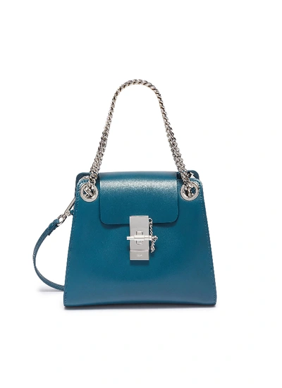 Shop Chloé 'annie' Mini Leather Shoulder Bag In Blue