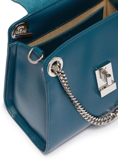 Shop Chloé 'annie' Mini Leather Shoulder Bag In Blue