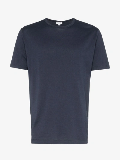 Shop Sunspel Classic Short Sleeve T-shirt In Blue