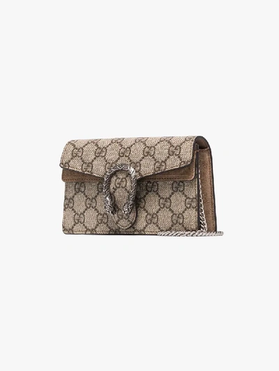 Shop Gucci Neutral Gg Supreme Leather Mini Bag In Neutrals