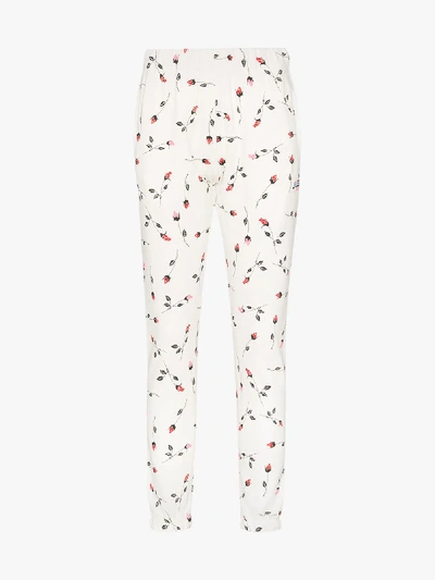 Shop Adam Selman Sport Rose Print Sweatpants In White