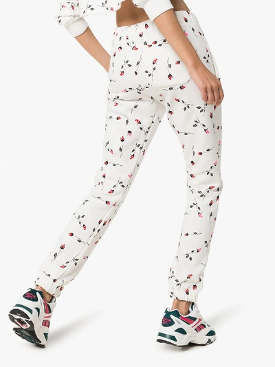 Shop Adam Selman Sport Rose Print Sweatpants In White