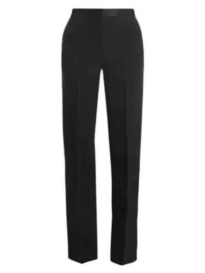 Shop Versace Envers Satin Chain Tuxedo Pants In Black
