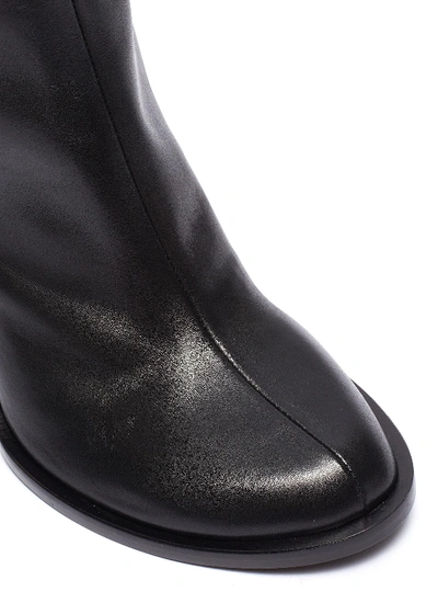 Shop Ann Demeulemeester Curved Heel Leather Ankle Boots In Black