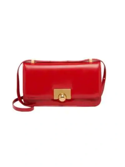 Shop Bottega Veneta Women's Mini Ronde Leather Shoulder Bag In Red