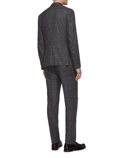 Shop Isaia 'cortina' Windowpane Check Wool-cashmere Flannel Suit