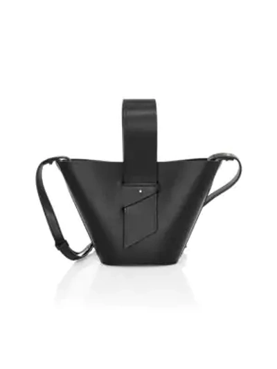 Shop Carolina Santo Domingo Women's Mini Amphora Leather Bucket Bag In Black