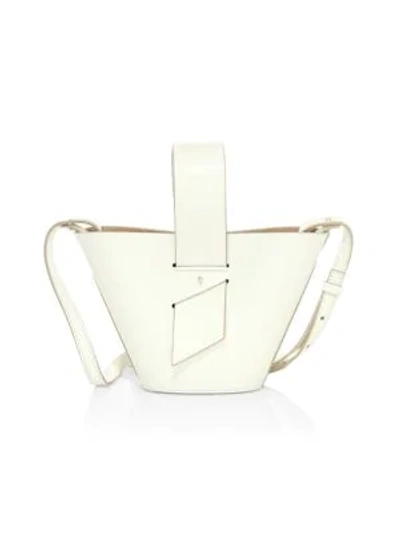 Shop Carolina Santo Domingo Women's Mini Amphora Leather Bucket Bag In Off White