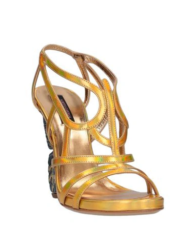 Shop Alberto Guardiani Sandals In Gold