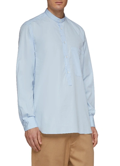 Shop Barena Venezia Mandarin Collar Half Button Placket Shirt