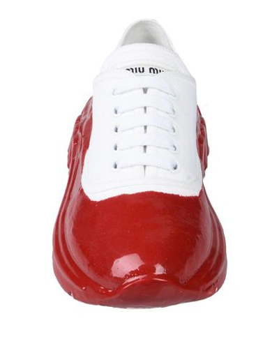 Shop Miu Miu Woman Sneakers Red Size 8 Textile Fibers