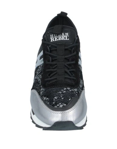Shop Hogan Rebel Woman Sneakers Black Size 6 Viscose, Silk, Soft Leather