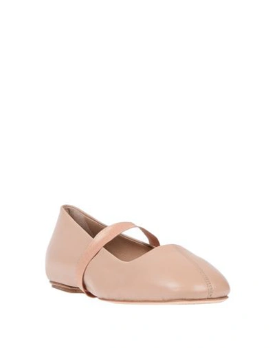 Shop Santoni Edited By Marco Zanini Ballet Flats In Pale Pink