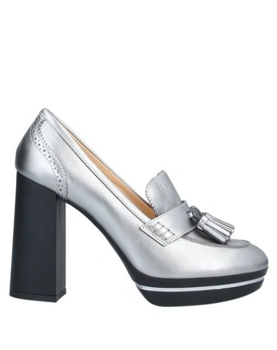 Shop Hogan Woman Loafers Grey Size 7 Soft Leather