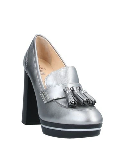 Shop Hogan Woman Loafers Grey Size 7 Soft Leather
