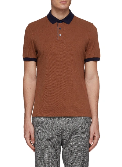 Shop Brunello Cucinelli Colourblock Collar Polo Shirt