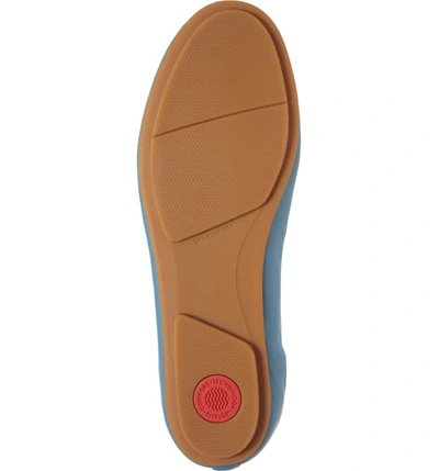 Shop Fitflop Allegro Ballet Flat In Turquoise Leather