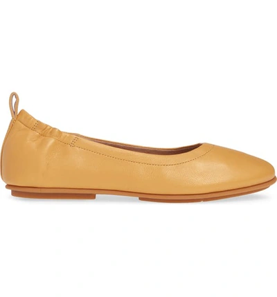Shop Fitflop Allegro Ballet Flat In Warm Gold Leather
