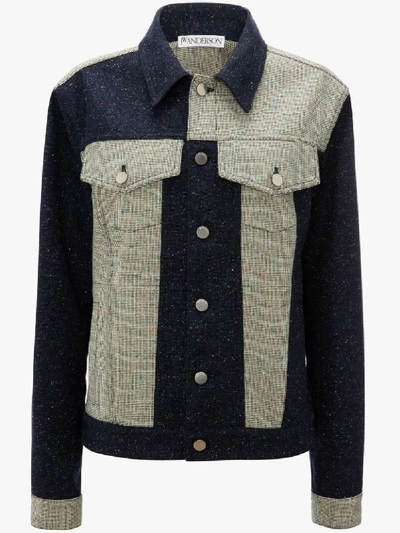 Shop Jw Anderson Patchwork Denim Jacket In Blue