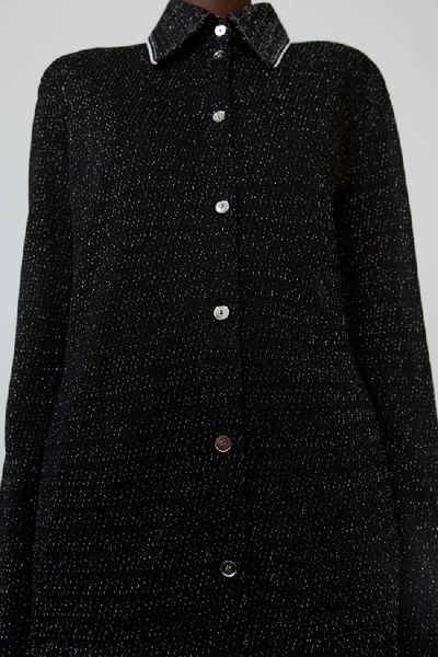 Shop Acne Studios Lurex-knit Shirt Black