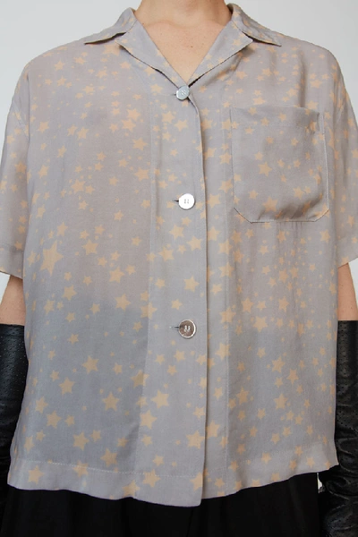 Shop Acne Studios Star-print Bowling Shirt Lilac Purple