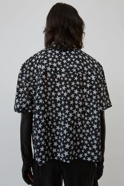 Shop Acne Studios Star-print Bowling Shirt Black/grey