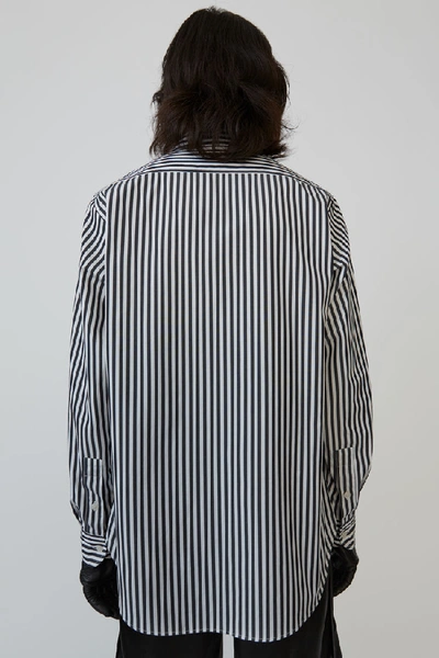 Shop Acne Studios Ceramic-print Striped Shirt Black/white