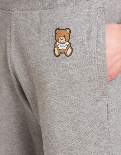 Shop Moschino Fleece Jogging With  Teddy Bear In Grey