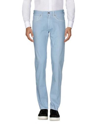 Shop Incotex Man Pants Sky Blue Size 30 Cotton, Elastane