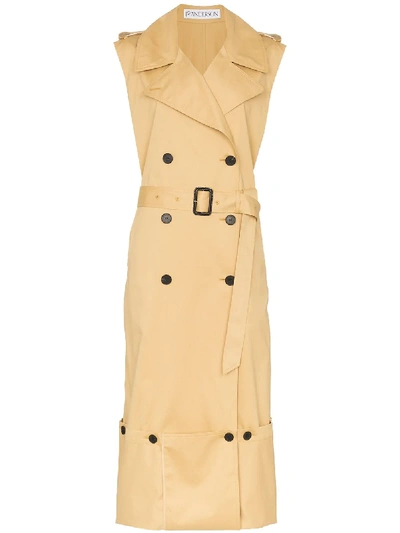 Shop Jw Anderson Sleeveless Trench Coat - Neutrals