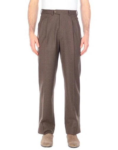 Shop Anderson Casual Pants In Dark Brown