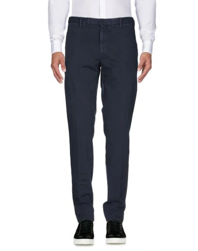 Incotex Navy Blue Stretch-cotton Chinos In Blue