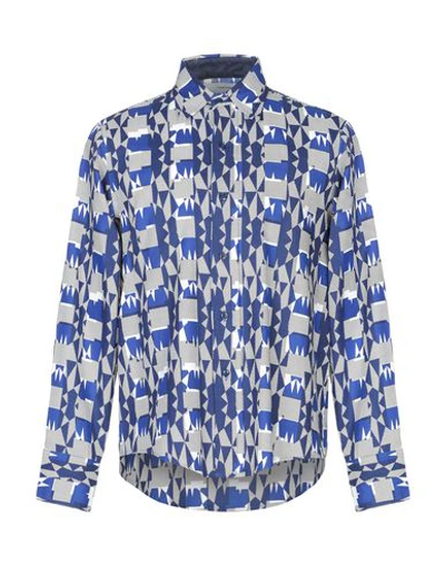 Shop Facetasm Man Shirt Bright Blue Size 3 Cotton, Linen